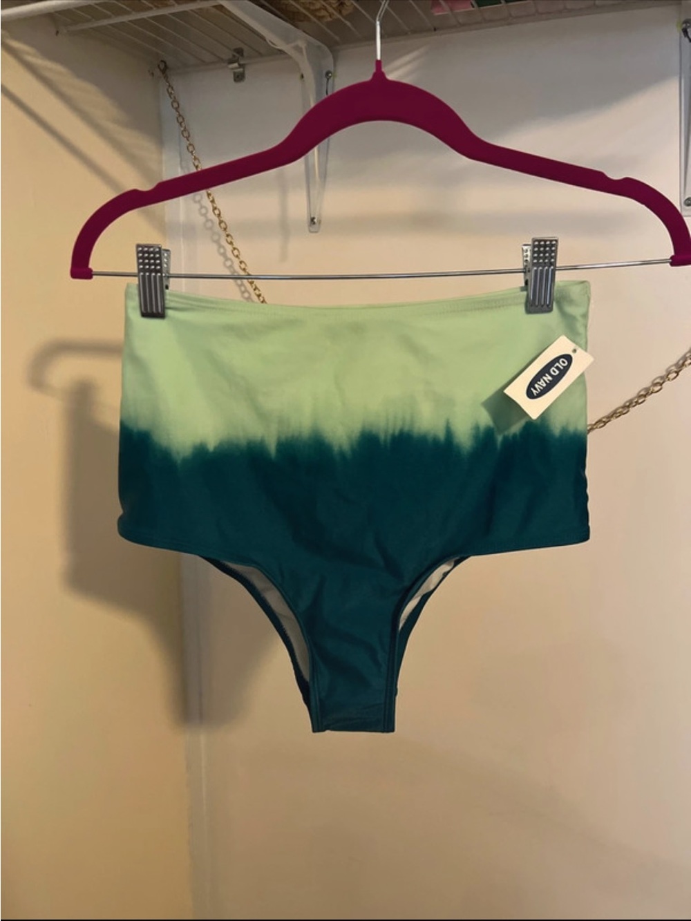 Old Navy Green Ombre High-Waist Swim Shorts
